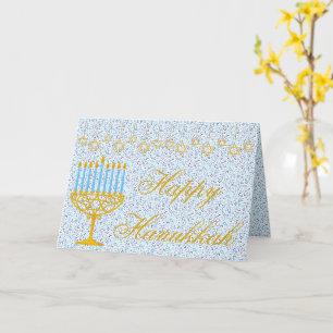 LYCKLIG HANUKKAH Hebrew-ANPASSADETS hälsningskort Kort