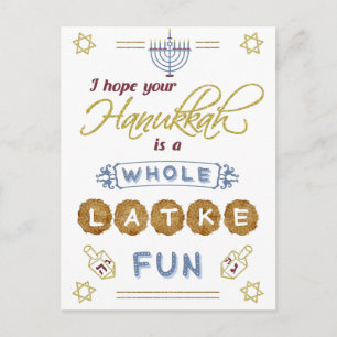 Lycklig Hanukkah Hela Latke Roligt Funny Vykort