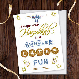 Lycklig Hanukkah Hela Latke Roligt Lusnyj Anpassni Kort