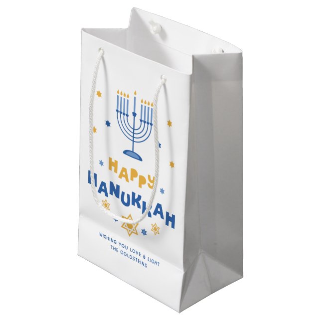 "Lycklig Hanukkah"-Helgdag (Framsidan Vinklad)