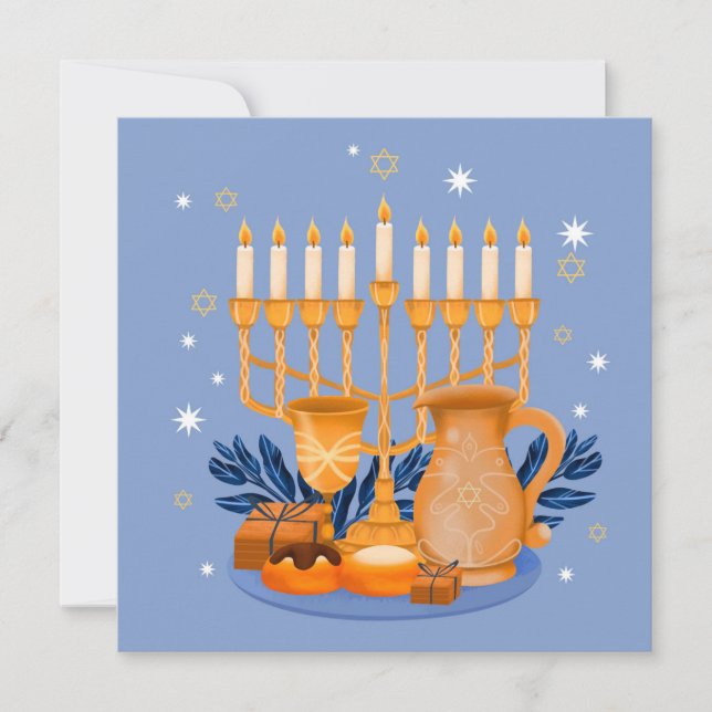 Lycklig Hanukkah Helgdag Card Julkort (Framsida)