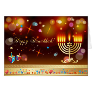 Lycklig Hanukkah Helgdag festival i Ljus Hälsningskort
