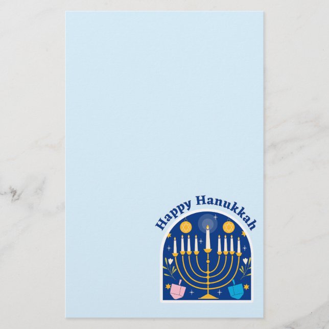 Lycklig Hanukkah Helgdag Festive Brevpapper (Framsida)