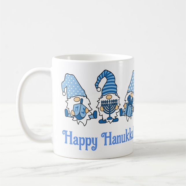 Lycklig Hanukkah Helgdag Gnome Kaffemugg (Vänster)