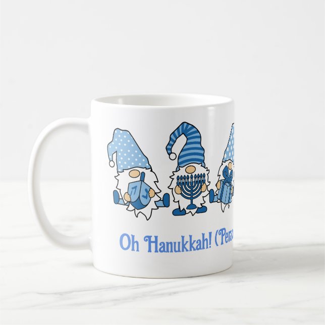 Lycklig Hanukkah Helgdag Gnome Kaffemugg (Vänster)