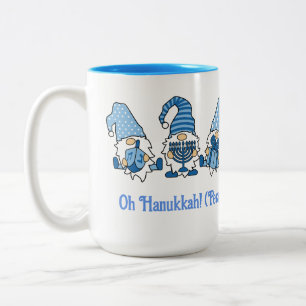 Lycklig Hanukkah Helgdag Gnome Två-Tonad Mugg