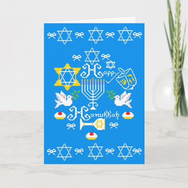 Lycklig Hanukkah Helgdag Helgkort (Framsida)