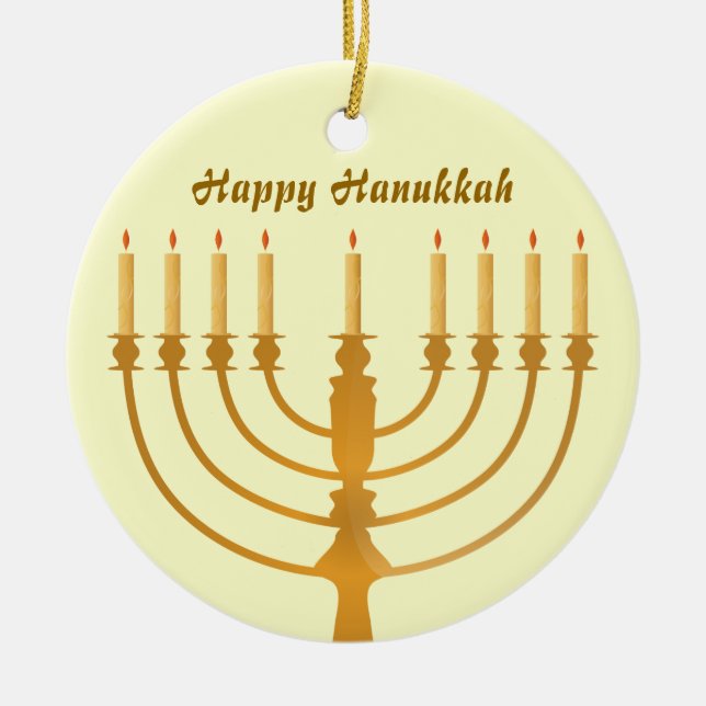 Lycklig Hanukkah helgdag Julgransprydnad Keramik (Framsidan)