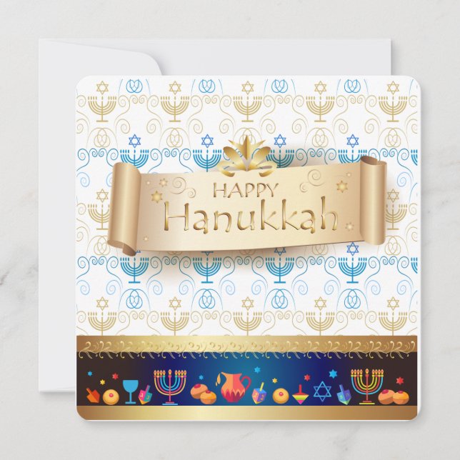 Lycklig Hanukkah! Helgdag Julkort (Framsida)