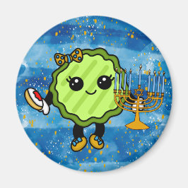 Lycklig Hanukkah Helgdag Pickle Magnet