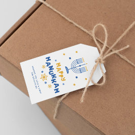 "Lycklig Hanukkah"-Helgdag Presentetikett