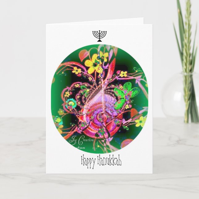 " Lycklig Hanukkah" Helgkort (Framsida)