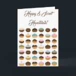 Lycklig Hanukkah Helgkort<br><div class="desc">Desserttid - Levercious Hanukkah donuts Linjedesign. Alla formgivningar är anpassade - du kan ändra typsnitt,  storlekare och färger,  lägga till/ta bort/ändra text och bilder. EveStock-grafik & Design © Alla höger reserverade</div>