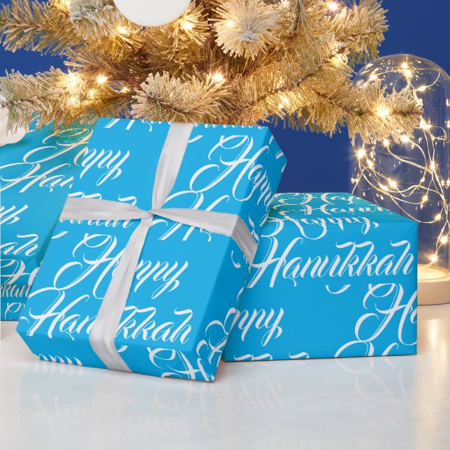Lycklig Hanukkah himlar blått, modernt elegant-skr Presentpapper (Helgdagar)