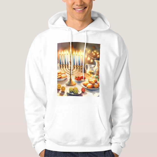 Lycklig Hanukkah Hoodie (Framsida)