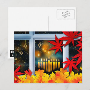 Lycklig Hanukkah! Hösttema Helg Vykort
