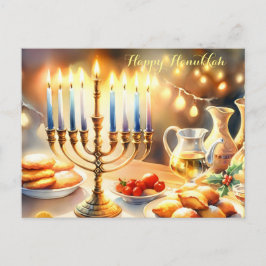 Lycklig Hanukkah Inbjudan Vykort