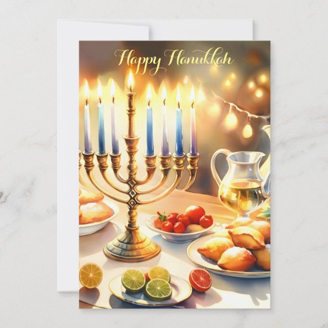 Lycklig Hanukkah Inbjudningar (Framsida)