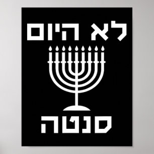 Lycklig Hanukkah Inte i dag Santa Funny Hebreiska Poster