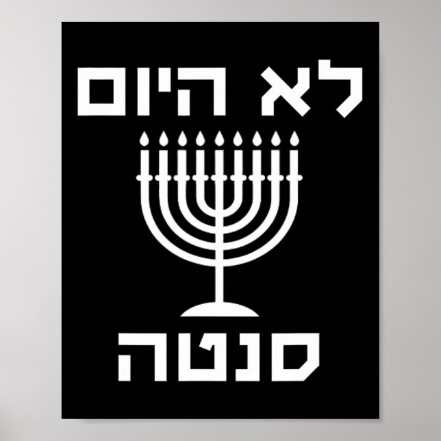 Lycklig Hanukkah Inte i dag Santa Funny Hebreiska  Poster (Framsidan)