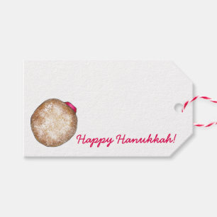 Lycklig Hanukkah Jelly Donut Doughnut Sufganiyah Presentetikett