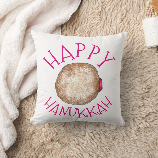 Lycklig Hanukkah Jelly Donut Doughnut Sufganiyot Kudde (Filt)