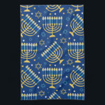 Lycklig Hanukkah Jewish Star Menorah Blue Kitchen  Kökshandduk<br><div class="desc">Lycklig Hanukkah,  Menorah,  judisk stjärna,  blåkökshandduk.</div>