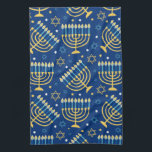 Lycklig Hanukkah Jewish Star Menorah Blue Kitchen  Kökshandduk<br><div class="desc">Lycklig Hanukkah,  Menorah,  judisk stjärna,  blåkökshandduk.</div>