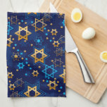 Lycklig Hanukkah Jewish Star Menorah Blue Kitchen  Kökshandduk<br><div class="desc">Lycklig Hanukkah,  Menorah,  judisk stjärna,  blåkökshandduk.</div>