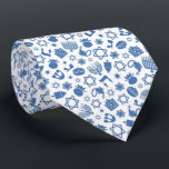 Lycklig Hanukkah Jewish Star Menorah Blue Neck Tie Slips<br><div class="desc">Lycklig Hanukkah,  Menorah,  dreidel,  judisk stjärna,  mönster,  slips.</div>