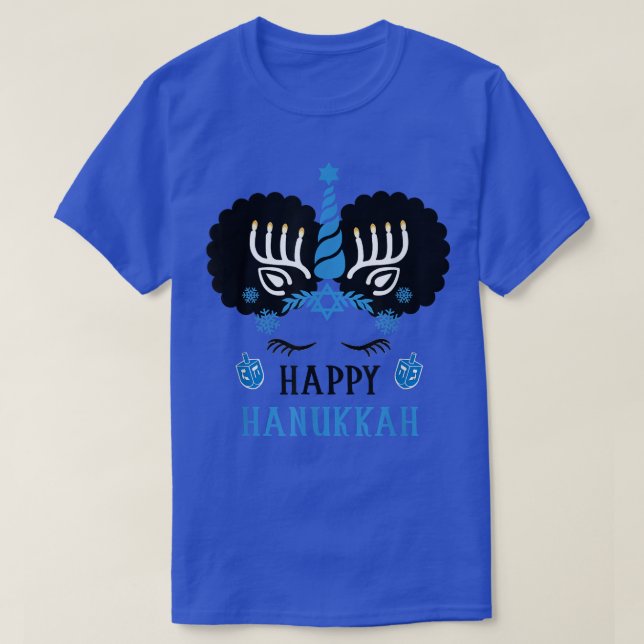 Lycklig Hanukkah Jewnicorn God jul Chanukah T Shirt (Design framsida)