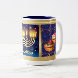 Lycklig Hanukkah judisk Helgdag vacker Två-Tonad Mugg