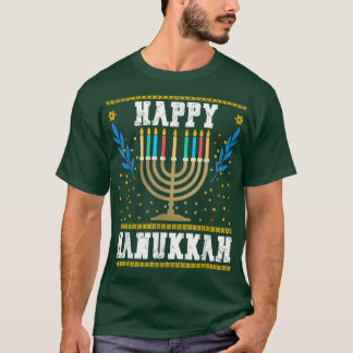 Lycklig Hanukkah judisk jul Menorah Hanukkah T T Shirt