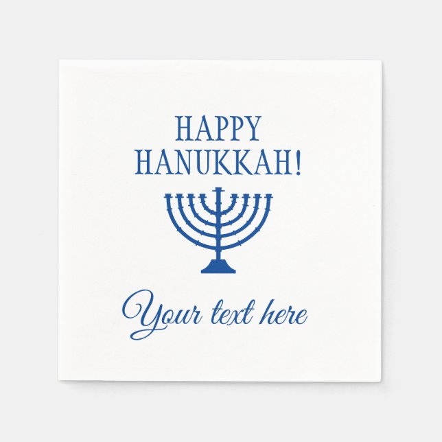Lycklig Hanukkah judisk menorah anpassningsbar Hel Pappersservett (Framsidan)