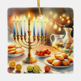 Lycklig Hanukkah Julgransprydnad Keramik