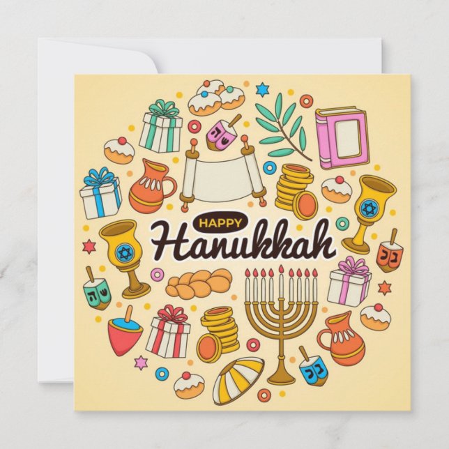 Lycklig Hanukkah Julkort (Framsida)