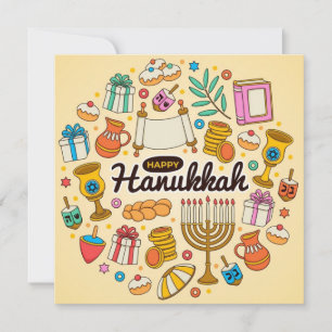 Lycklig Hanukkah Julkort