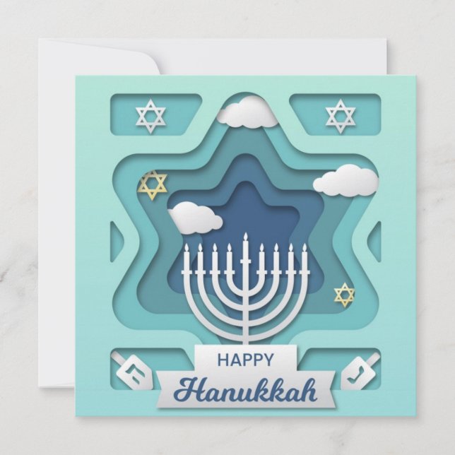 Lycklig Hanukkah Julkort (Framsida)