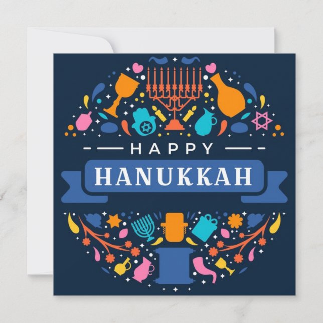 Lycklig Hanukkah Julkort (Framsida)