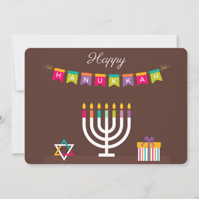 Lycklig Hanukkah Julkort (Framsida)