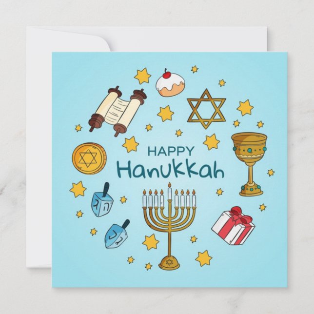 Lycklig Hanukkah Julkort (Framsida)
