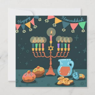Lycklig Hanukkah Julkort