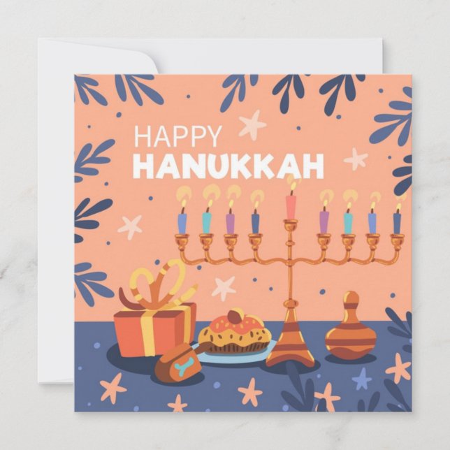 Lycklig Hanukkah Julkort (Framsida)