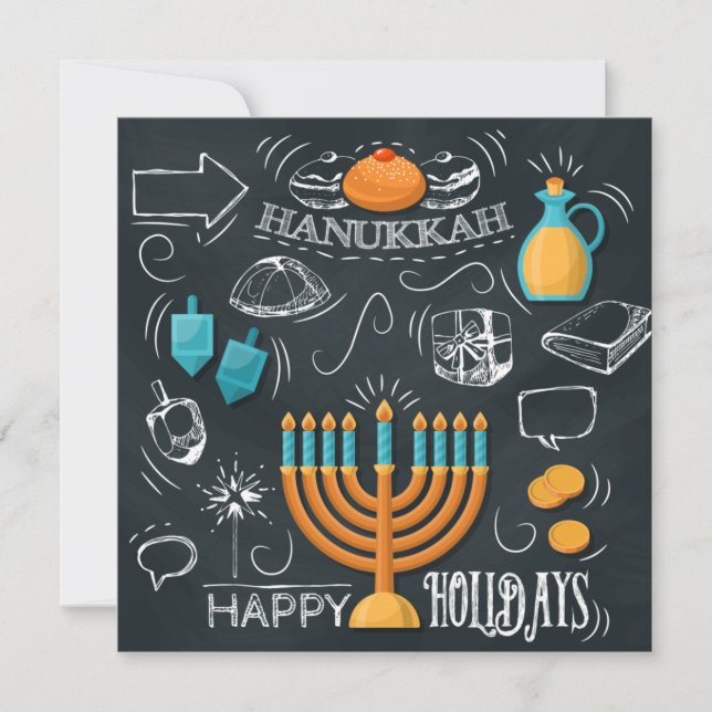 Lycklig Hanukkah Julkort (Framsida)
