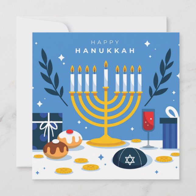 Lycklig Hanukkah Julkort (Framsida)