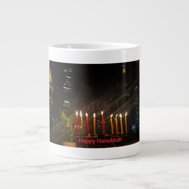 Lycklig Hanukkah Jumbo Mugg (Framsidan)