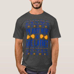 Lycklig Hanukkah Just här för latkes hebreiska jud T Shirt