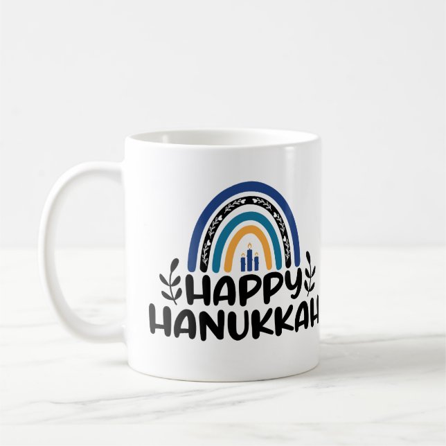Lycklig Hanukkah Kaffemugg (Vänster)