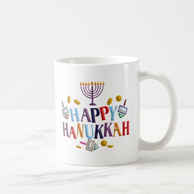Lycklig Hanukkah Kaffemugg (Höger)