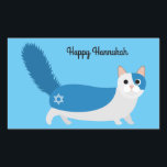 Lycklig Hanukkah Kattunge Rektangulärt Klistermärke<br><div class="desc">Fira Chanukah med vårt förtjusande och festliga kattunge!</div>